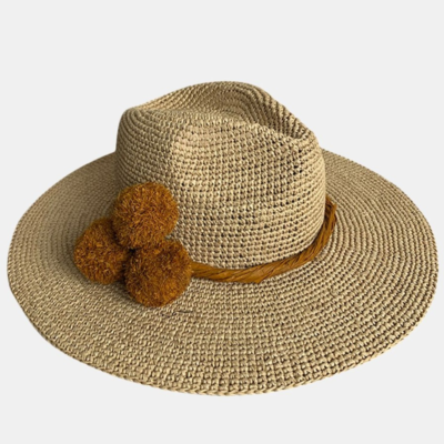 Hats Camalya | Basile Hat Naturel-Pompons Gold