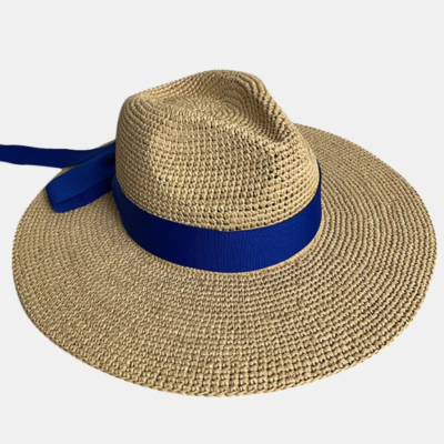 Hats Camalya | Basile Hat Naturel-Ruban Bleu